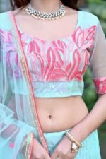 Women's  Tussar Silk Patola Printed Lehenga Set with Dupatta ? Stitched with Can Can Flair - Image 11