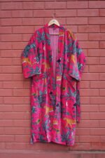 Womens Pink Velvet Embroidered Jacket with Floral Design - Image 5