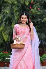 Women's  Tussar Silk Patola Printed Lehenga Set with Dupatta ? Stitched with Can Can Flair - Image 10