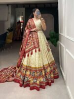 Women's Patola Print Lehenga Choli with Dupatta ? Traditional Gujarati Style Festive Wear - Image 6