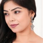 Women Traditional Silver AZ838-OXidised Jhumka Set | German Silver Chand Baliyan & Jhumkas Earrings for Women | Birthday & Anniversary Gift -AZ838-OX-ER47