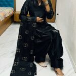 Women's Fendi Silk Solid Muslim Straight Kurti With Pant and Dupatta set