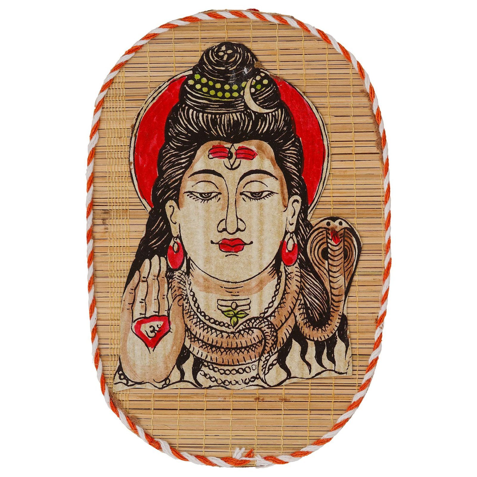 Eu6ngy.jpg Bamboo Hand Crafted Wall Hangings Of Lord Shiva For Home Decor | Bamboo Art For Wall Decor Painting - Image 1