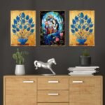 Set of Three Wall Paintings for Wall Dacoration Golden Framed Wall Paintings for Living Room & Bedroom Wall Art for Home Decoration & Office Wall Décor (18x12 inch CH-GD3-9)
