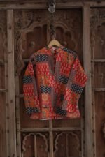 Womens Red Velvet Embroidered Jacket with Floral Design - Image 6