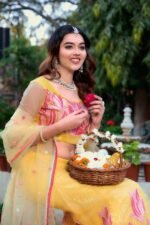 Women's  Tussar Silk Patola Printed Lehenga Set with Dupatta ? Stitched with Can Can Flair