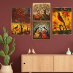 Set of Four Wall Paintings for Wall Dacoration Golden Framed Wall Paintings for Living Room & Bedroom Wall Art for Home Decoration & Office Wall Décor (13x10 inch CH-GD4-13) - Image 2