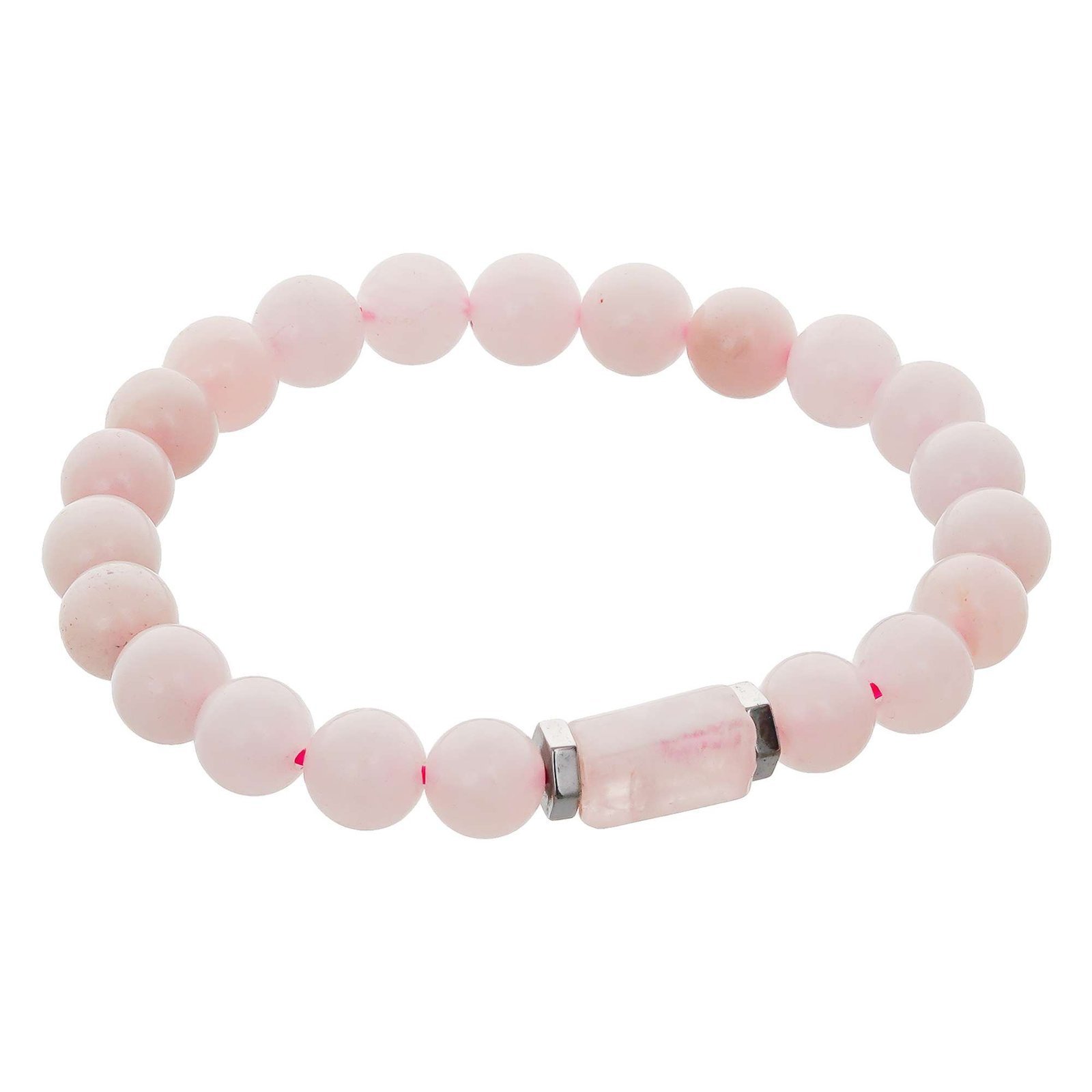 QTynsh.jpg Rose Quartz Tumbler Bracelet for Women Men's Gifts - Protection Healing Crystal Bracelet - 8mm Gemstone Beaded Adjustable - Image 1