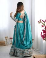 Women's Crepe Silk Sequence Embroidery and Zari Work Rajsthani Lehenga Choli with Dupatta - Image 8
