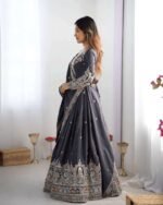 Women's Crepe Silk Sequence Embroidery and Zari Work Rajsthani Lehenga Choli with Dupatta - Image 11