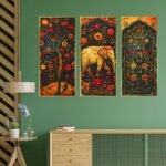 Set of Three large Wall Paintings for Wall Dacoration Golden Framed Wall Paintings for Living Room & Bedroom Wall Art for Home Decoration & Office Wall Décor (14x11 inch CH-LGD3-3) - Image 4