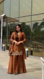 Women's Georgette Sequence Moti Work Straight Kurti With Salwar and Dupatta Set - Image 4
