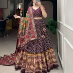 Women's Patola Print Lehenga Choli with Dupatta ? Traditional Gujarati Style Festive Wear