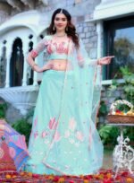 Women's  Tussar Silk Patola Printed Lehenga Set with Dupatta ? Stitched with Can Can Flair - Image 14