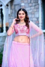 Women's  Tussar Silk Patola Printed Lehenga Set with Dupatta ? Stitched with Can Can Flair - Image 2