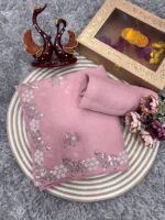 Women's Soft Pink Organza Saree with Delicate Pearl & Sequin Floral Embroidery – Lightweight Sheer Drape for Festive, Wedding & Party Wear - Image 9