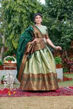 Women's Tussar Silk Patola Print Lehenga Choli Dupatta Set - Image 18