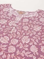 Women's Rayon Floral Printed Straight Short Kurti Set - Image 3
