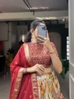 Women's Luxurious Tussar Silk Lehenga Choli with Intricate Prints & Can-Can Flair - Image 4