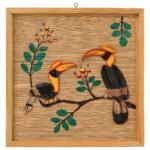 Bamboo Art Couple Hornbill Painting For Home Decor | Bamboo Art Gift For Multiple Occasions - Image 2