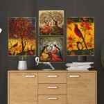 Set of Four Wall Paintings for Wall Dacoration Golden Framed Wall Paintings for Living Room & Bedroom Wall Art for Home Decoration & Office Wall Décor (13x10 inch CH-GD4-13) - Image 3