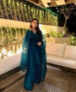 Women's Fendi Silk Solid Muslim Straight Kurti With Pant and Dupatta set - Image 9